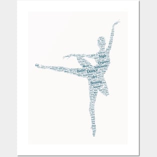 Ballet Dancer Silhouette Shape Text Word Cloud Posters and Art